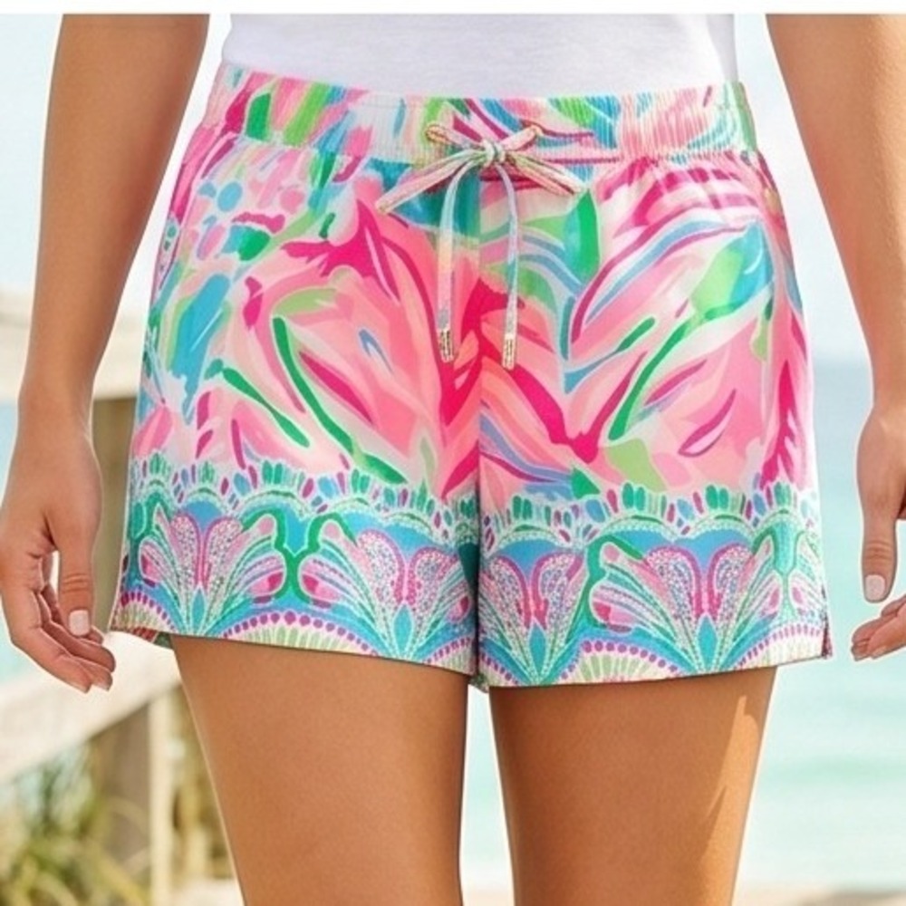 Lilly Pulitzer Katia Shorts XXS Pink Multi Croc My World Engineered NEW